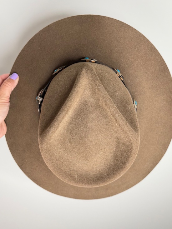 Vintage Thoroughbred Pedigreed Moleskin Turquoise Bear Claw Cowboy Hat main image 8